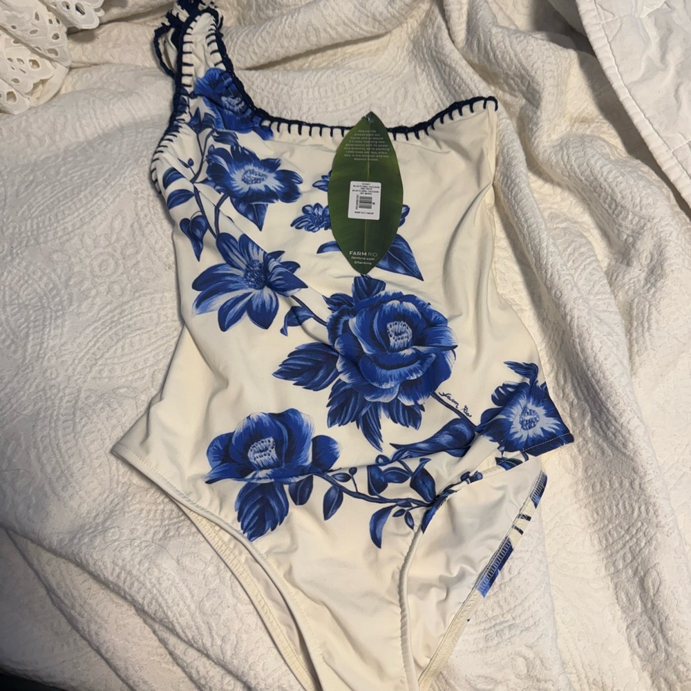 FARM Rio Blue Floral Swimsuit